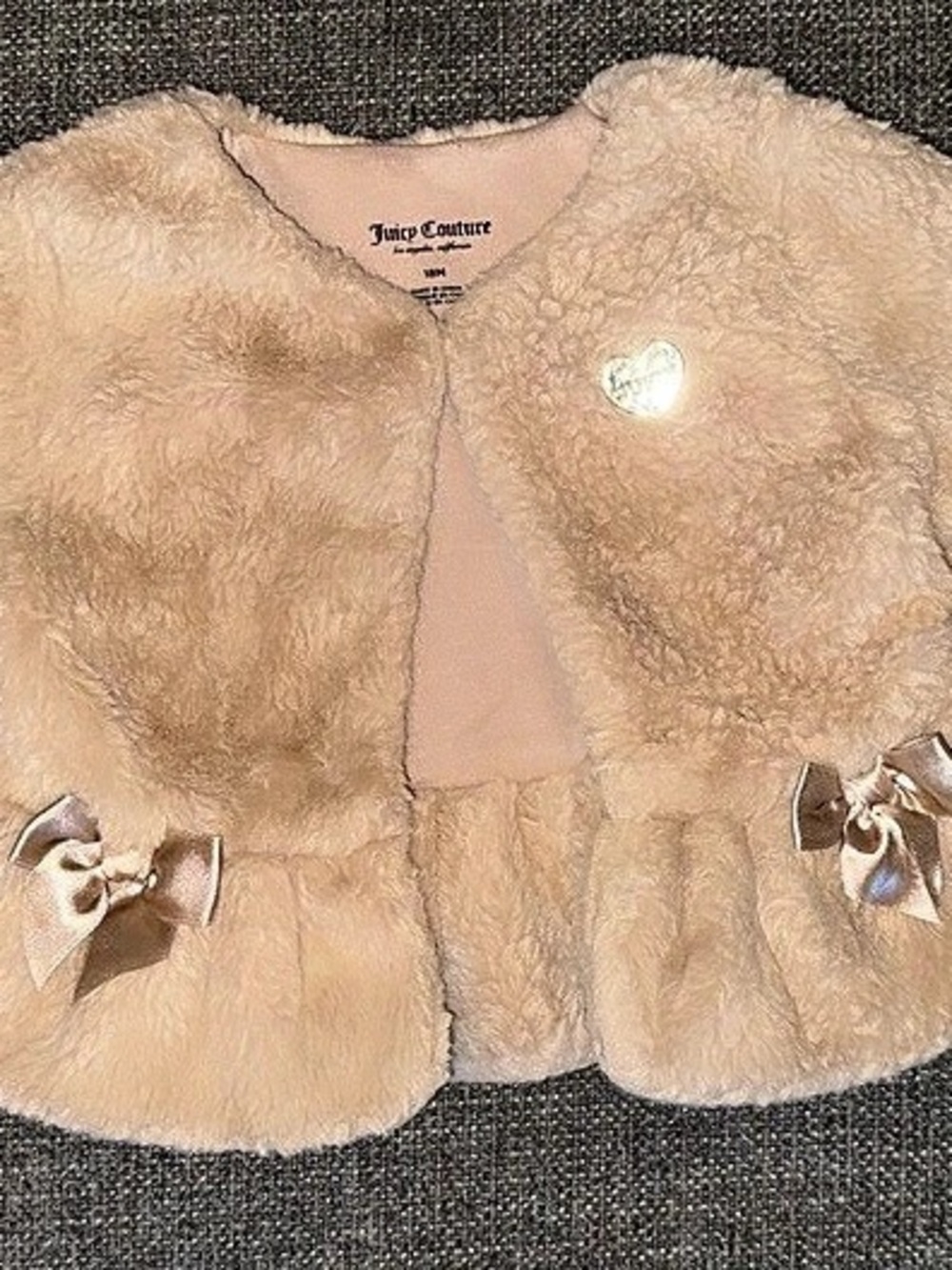 Juicy Couture Faux Fur Jacket Girls 18M Brown